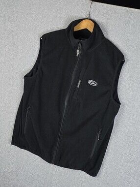 Drake Waterfowl Mens Camp Fleece Vest Black Sz M